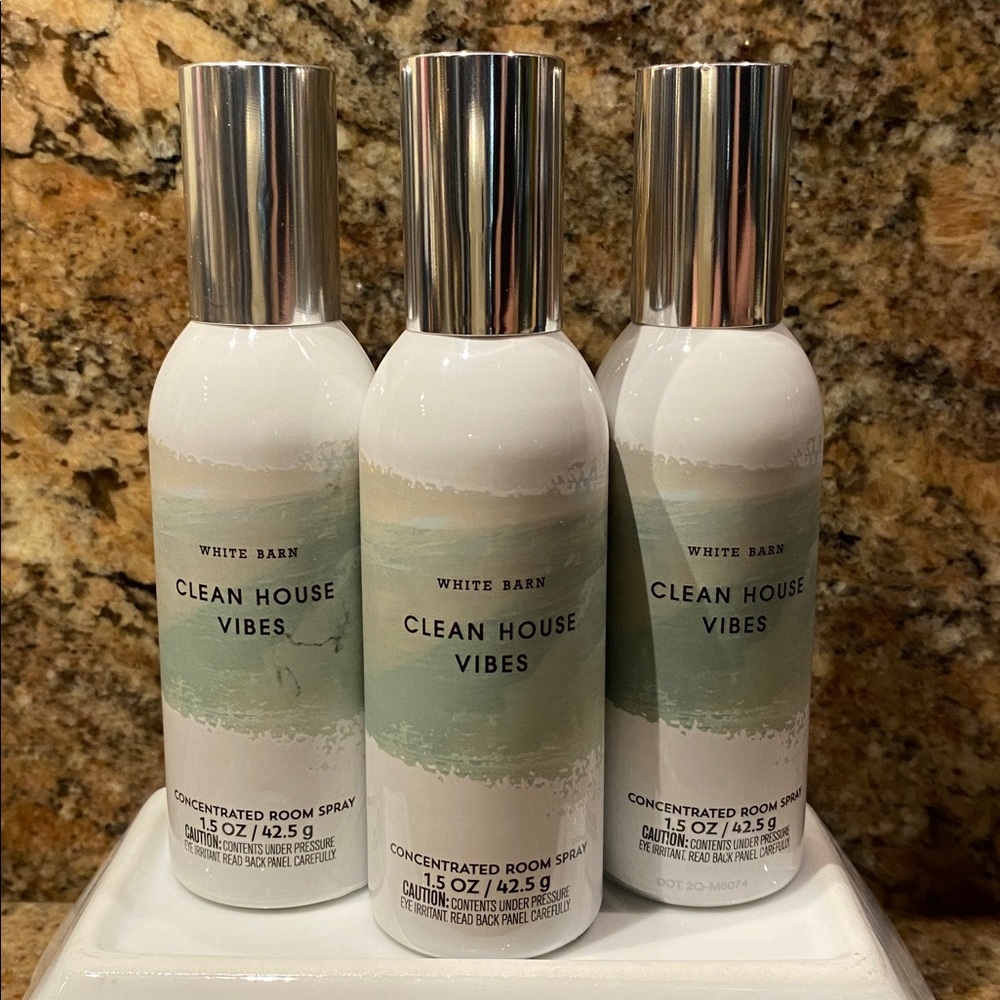 3) “CLEAN HOUSE VIBES” Concentrated Room Spray, ea: 1.5 oz / 42.5 g, BBW/WB, NWT